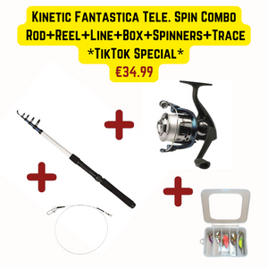 Great Value!  Kinetic Fantastica Telescopic Rod+Reel+Line+Trace+Lures+Box