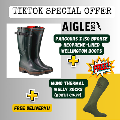 AIGLE Parcours 2 ISO Bronze Neoprene-Lined Wellingtons *FREE SOCKS*