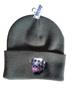 Beechfield Beanie Cap with Black Lab Motif - Olive Green