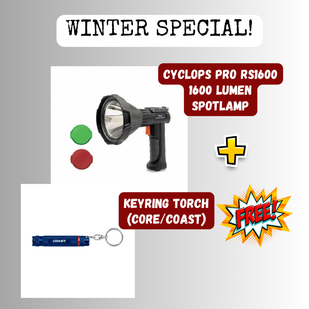 Cyclops RS1600 Handheld Rechargeable Spotlamp *FREE Torch*