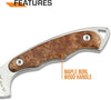 Elk Ridge ER059 Fixed Blade Hunting Knife Maple Handle Features