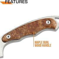 Elk Ridge ER059 Fixed Blade Hunting Knife Maple Handle Features