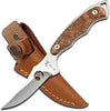 Elk Ridge ER059 Fixed Blade Hunting Knife with Maple Handle & Leather Sheath