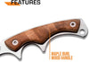 Elk Ridge Fixed Blade Hunting Knife with Maple Handle - 6.75" 