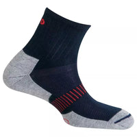 MUND Kilimanjaro Short-Length Trekking Sock Blue & Grey Red Accents