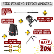 Abu Garcia Pike Fishing Bundle – Trolling Rod, Baitcast Reel, Tackle Bag, Lures & More | Save 20%