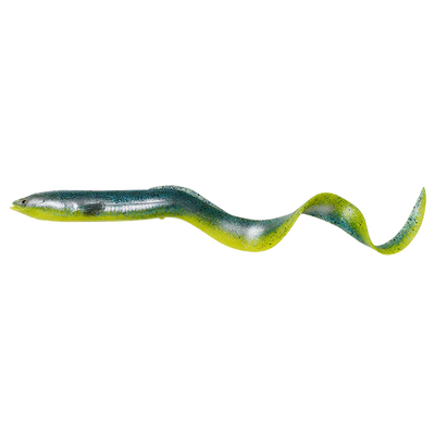 Savage Gear 3D Real Eel Loose Body Soft Lure Green Yellow Glitter