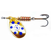 Ilba Tondo Trout/Perch/Pike Spinner | Gold with Blue Dots