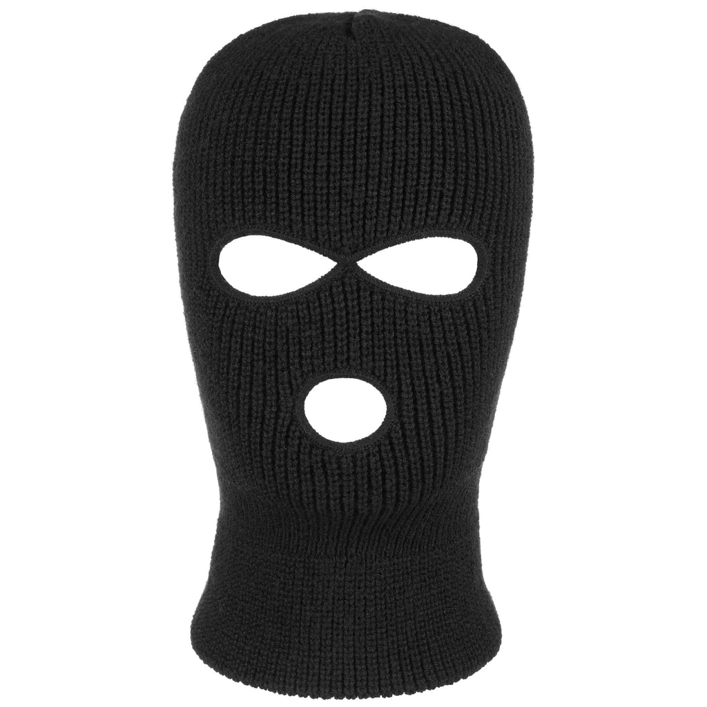 Open Season Plain Knit Balaclava - Black