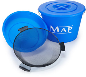 MAP 4 Piece Groundbait Bucket Set - Bucket, Lid & Riddle - OpenSeason.ie